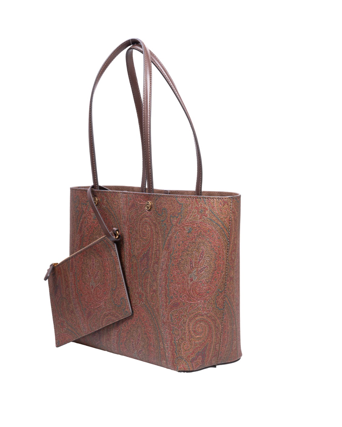 shop ETRO  Shopping: Etro borsa media etro essential con pochette.
Mini pochette rimovibile.
Chiusura a moschettone.
Accessori metallici con finitura dorata.
Dimensioni: 26 x 25,5 x 12 cm.
Composizione: Tessuto di cotone Paisley jacquard spalmato con grana opaca e doppiato in tela;  Spalmatura: 100% in PVC; Dettagli: 100% pelle di vitello.
Made in Italy.. WP1D0024 AA001-M0019 number 5474667